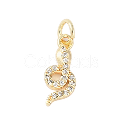 Rack Plating Brass Clear Cubic Zirconia Pendants KK-Z060-01G-01-1