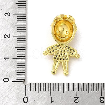 Rack Plating Brass Micro Pave CLear Cubic Zirconia Pendants KK-C053-06B-G-1