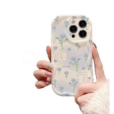 Tulip Cat Pattern TPU Plastic Mobile Phone Cover PW-WGD8F46-07-1