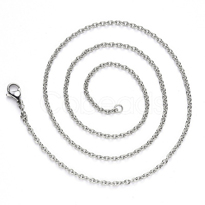 Non-Tarnish 304 Stainless Steel Cable Chain Necklace NJEW-S420-007B-P-1