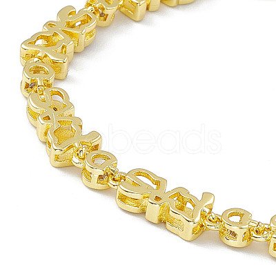 Brass Micro Pave Cubic Zirconia Chain Bracelets BJEW-P288-08G-1