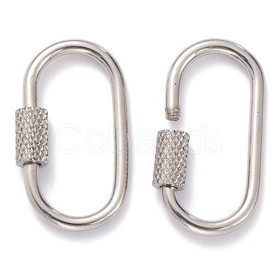 Non-Tarnish 304 Stainless Steel Screw Carabiner Lock Charms STAS-J030-05-1