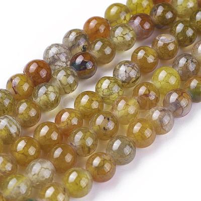 Dyed Natural Dragon Veins Agate Beads Strands G-C068-6mm-15-1