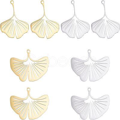 Unicraftale 8Pcs 4 Style Ion Plating(IP) 201 Stainless Steel Pendants STAS-UN0033-06-1