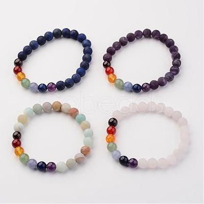 Natural Gemstone Beads Stretch Bracelets BJEW-JB02447-1