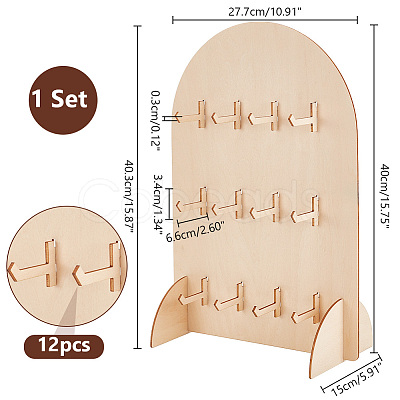 Arch Shaped Wood Bracelet Display Stands BDIS-WH0007-02-1