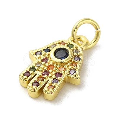 Brass Micro Pave Cubic Zirconia Charms KK-M283-13C-02-1