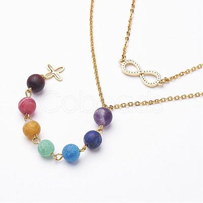 304 Stainless Steel Tiered Necklaces NJEW-JN01758-1