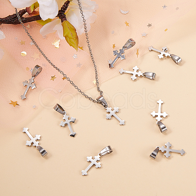 10Pcs 304 Stainless Steel Pendants STAS-CJ0001-230-1