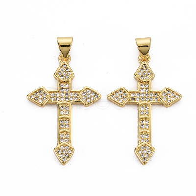 Brass Micro Pave Cubic Zirconia Pendants KK-Q252-084-NF-1