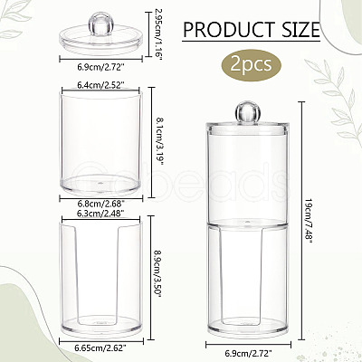 Plastic Cosmetic Cotton Storage Container CON-WH0086-25-1