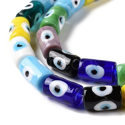 Handmade Evil Eye Lampwork Beads Strands LAMP-F027-01-1