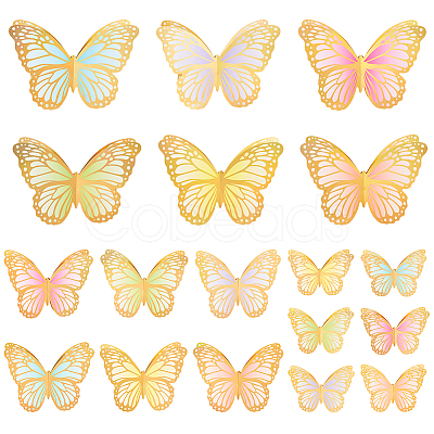 Coated Paper 3D Butterfly Display Decorations AJEW-WH0041-97-1