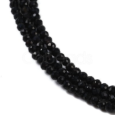 Natural Black Onyx Beads Strands G-A129-2mm-25-A-1