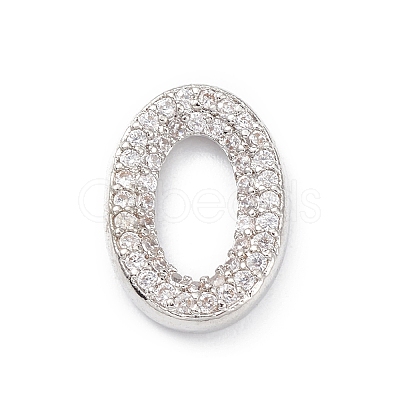 Rack Plating Brass Micro Pave Clear Cubic Zirconia Linking Rings KK-L155-58P-1