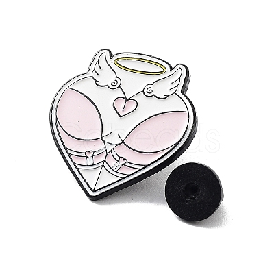 Angel Heart Butt Zinc Alloy Enamel Pin Brooch JEWB-C028-03B-EB-1