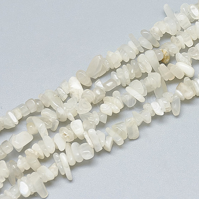 Natural White Moonstone Beads Strands X-G-S315-34-1