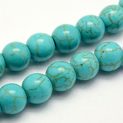 Synthetic Turquoise Beads Strands TURQ-F007-01B-6mm-1