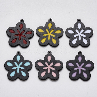 Spray Painted Cellulose Acetate(Resin) Pendants KY-R018-04-1