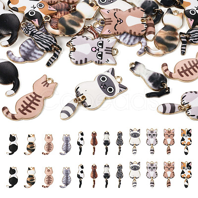 24Pcs 12 Styles Rack Plating Alloy Enamel Pendants ENAM-TA0001-47-1