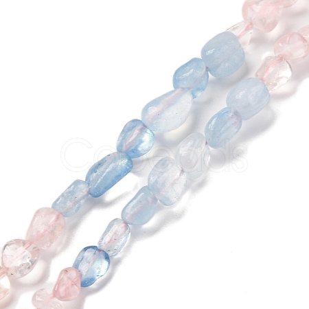 Natural Aquamarine & Rose Quartz Beads Strands G-L610-B04-A01-1