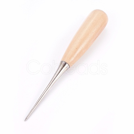 Wooden Awl Pricker Sewing Tool TOOL-WH0117-02A-1