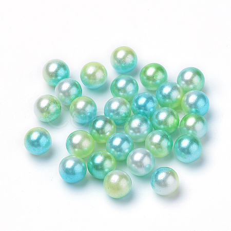 Rainbow Acrylic Imitation Pearl Beads OACR-R065-4mm-03-1