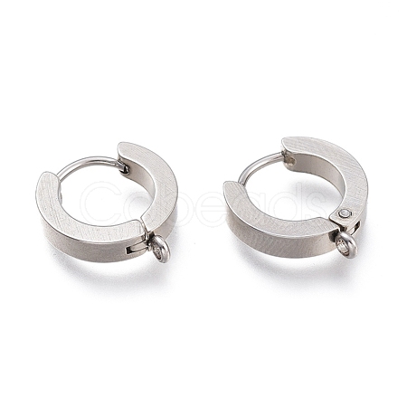 304 Stainless Steel Huggie Hoop Earrings Findings STAS-I167-01A-P-1