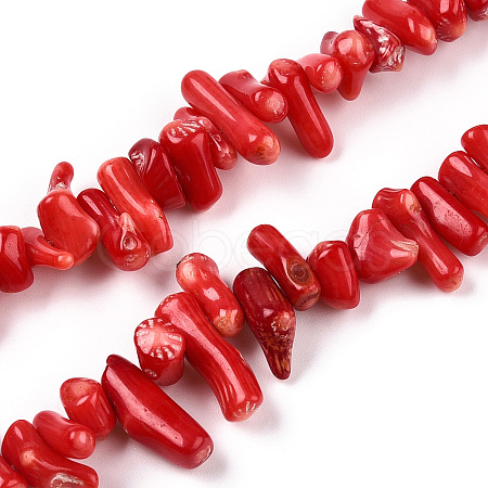 Dyed Chips Synthetic Coral Beads Strands X-CORA-Q026-01A-1