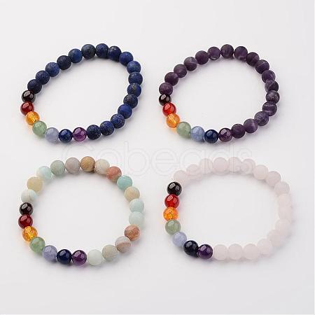 Natural Gemstone Beads Stretch Bracelets BJEW-JB02447-1