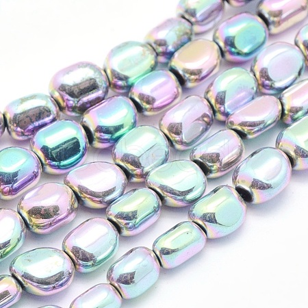 Electroplate Non-magnetic Synthetic Hematite Beads Strands G-L488-A-25-1