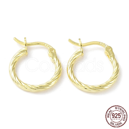 925 Sterling Silver Hoop Earrings EJEW-K258-03A-G-1