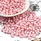 Baking Painted Glass Seed Beads, Oval, Pearl Pink, 5x3.5mm, Hole: 0.8mm, about 5000pcs/pound