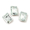 Glass Rhinestone Cabochons, Flat Back & Back Plated, Faceted, Rectangle, Light Azore, 8x6x3mm