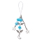 Imitation Gemstone Acrylic Mobile Straps, with Alloy Charms, Heart Wing Moon Star, Deep Sky Blue, 130mm