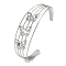 Non-Tarnish 304 Stainless Steel Hollow Open Cuff Bangles, Butterfly, 2-3/4~2-7/8 inch(6.9~7.3cm)x1-7/8 inch(4.7cm)