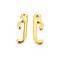 Golden Plated Alloy Letter Pendants, Rack Plating, Letter.J, 16x15x2mm, Hole: 1.5mm