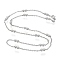 Non-Tarnish 304 Stainless Steel Cable Chain Necklaces, with Beads and Lobster Claw Clasps, Stainless Steel Color, 20.28 inch(51.5cm)