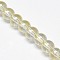 Electroplate Crystal Glass Round Beads Strands, Rainbow Color Plated, Light Yellow, 6mm, Hole: 1mm, about 69pcs/strand, 16.1 inch