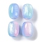 Triple Color Resin European Beads, Large Hole Beads, Imitation Cat Eye, Barrel, Deep Sky Blue, 16x12mm, Hole: 5.2mm