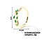 Fashionable European and American Style Brass Rhinestones Leaf Cuff Ring for Women, Golden