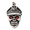 316 Surgical Stainless Steel Pendants, with Rhinestone, Skull Charms, Antique Silver, 49.5x28.5x13.5mm, Hole: 9x4mm