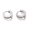 Tarnish Resistant 304 Stainless Steel Huggie Hoop Earrings Findings, with Vertical Loop, Ring, Stainless Steel Color, 15.5x14x3mm, Hole: 1.6mm, Pin: 1mm