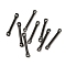 304 Stainless Steel Connector Charms, Bar Links, Black, 15x2.5x1.2mm, Hole: 1.2mm