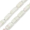 Handmade Lampwork Beads Strands, Rectangle with seed Beads, WhiteSmoke, 10~11x4.5x4mm, Hole: 0.8mm, about 32~33pcs/strand, 15.94''(40.5cm)