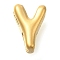 Ion Plating(IP) 304 Stainless Steel Slide Charms, Real 14K Gold Plated, Letter Y, 8x5.5x4mm, Hole: 1.5x2.5mm