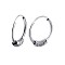 Rhodium Plated 925 Sterling Silver Circle Beaded Huggie Hoop Earrings for Women, Platinum, 18mm