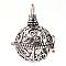 Rack Plating Brass Cage Pendants, For Chime Ball Pendant Necklaces Making, Hollow Round with Musical Note, Antique Silver, 31x28x25mm, Hole: 6x6mm, inner measure: 20mm