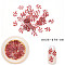 Paper Cabochons, Faddish Nail Art Decorations, Leaf, FireBrick, 3~10x3~7x0.1mm, 50pcs/box