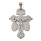 Non-Tarnish 304 Stainless Steel Pendants, Crucifix Cross Charm, Stainless Steel Color, 33.5x25x4mm, Hole: 7x5mm